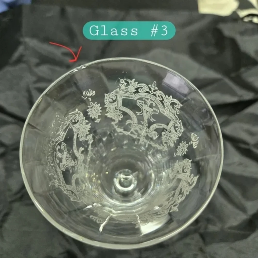 3 Morgantown Glass Co's Virginia Cordial Etched in Clear Wine/Water Glass - Picture 13 of 16